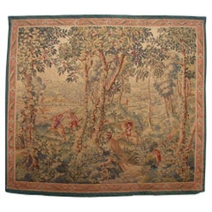 Antique 1900 French Tapestry 5'7" X 5'