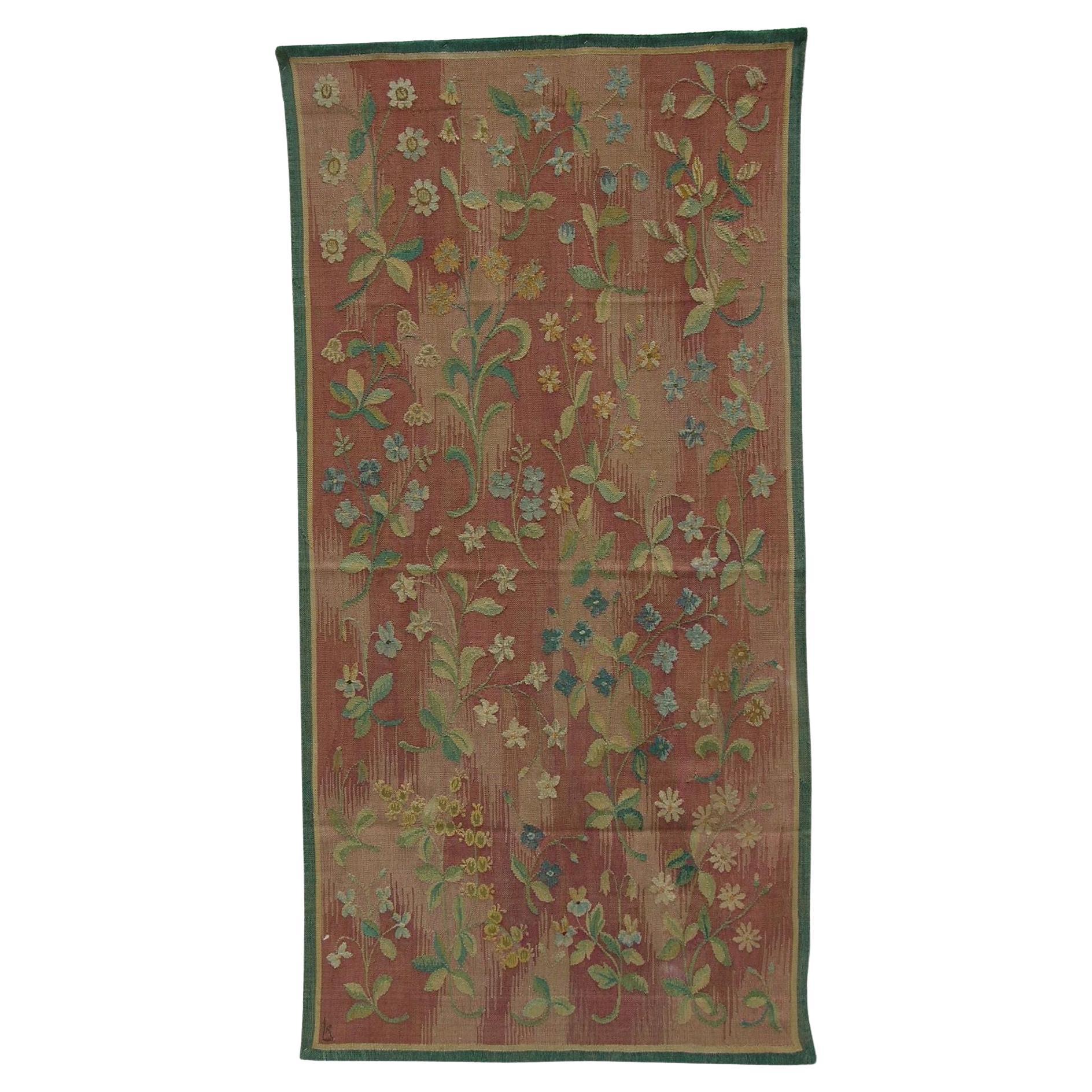 Antique 1900 French Tapestry 7'9" X 3'10" For Sale