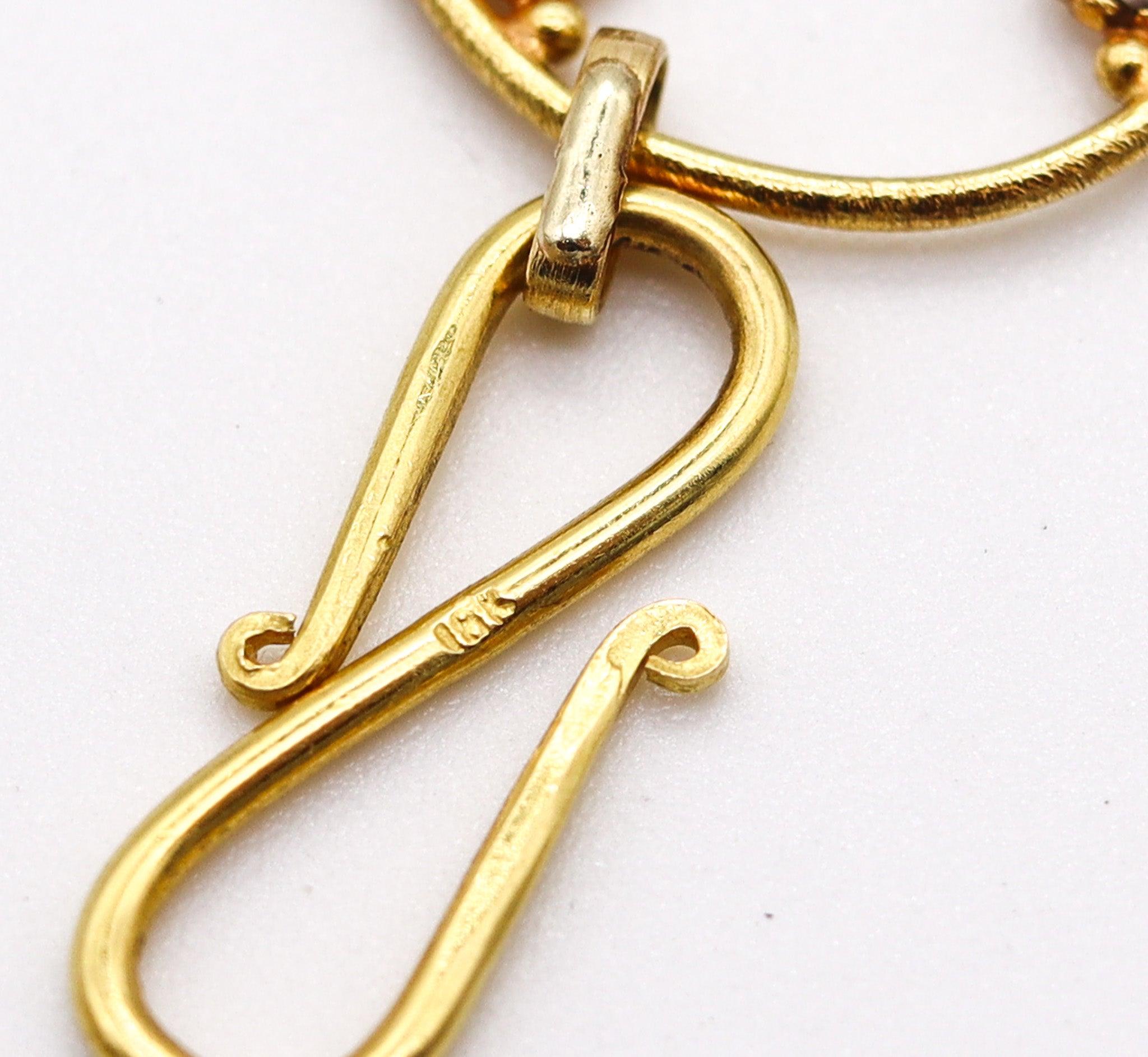 ANTIQUE 1900 Geometrisches Sautoir aus 19 Karat Gold mit 16,80 Gesamtkaratgewicht in Rosenschliff Diamanten im Angebot 1