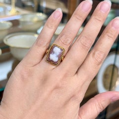 Antique 1900 Hardstone Cameo Ring 18k