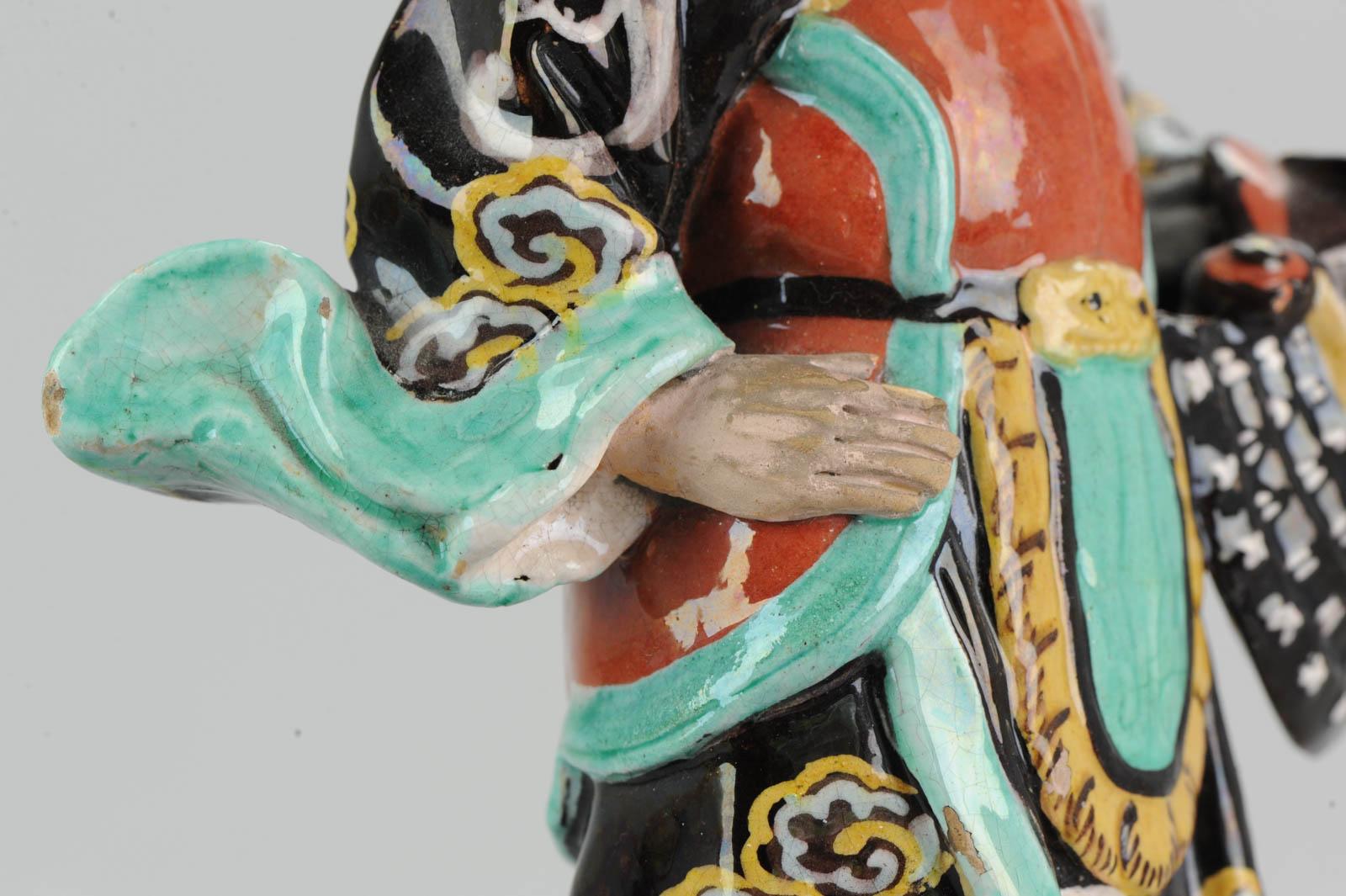 Antique 1900 Meiji Period Artist Signed Japanese Porcelain Statue of Warrrior 6