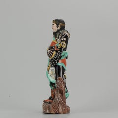 Antique 1900 Meiji Period Artist Signed Japanese Porcelain Statue of Warrrior