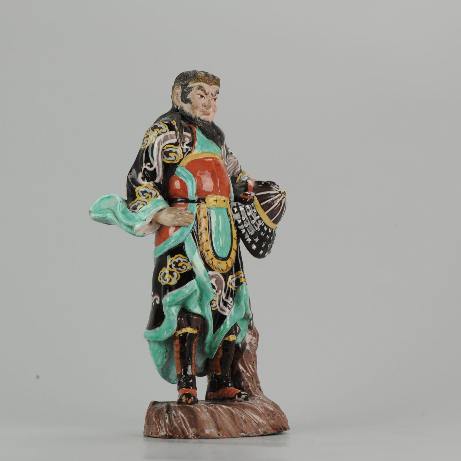 Antique 1900 Meiji Period Artist Signed Japanese Porcelain Statue of Warrrior 2