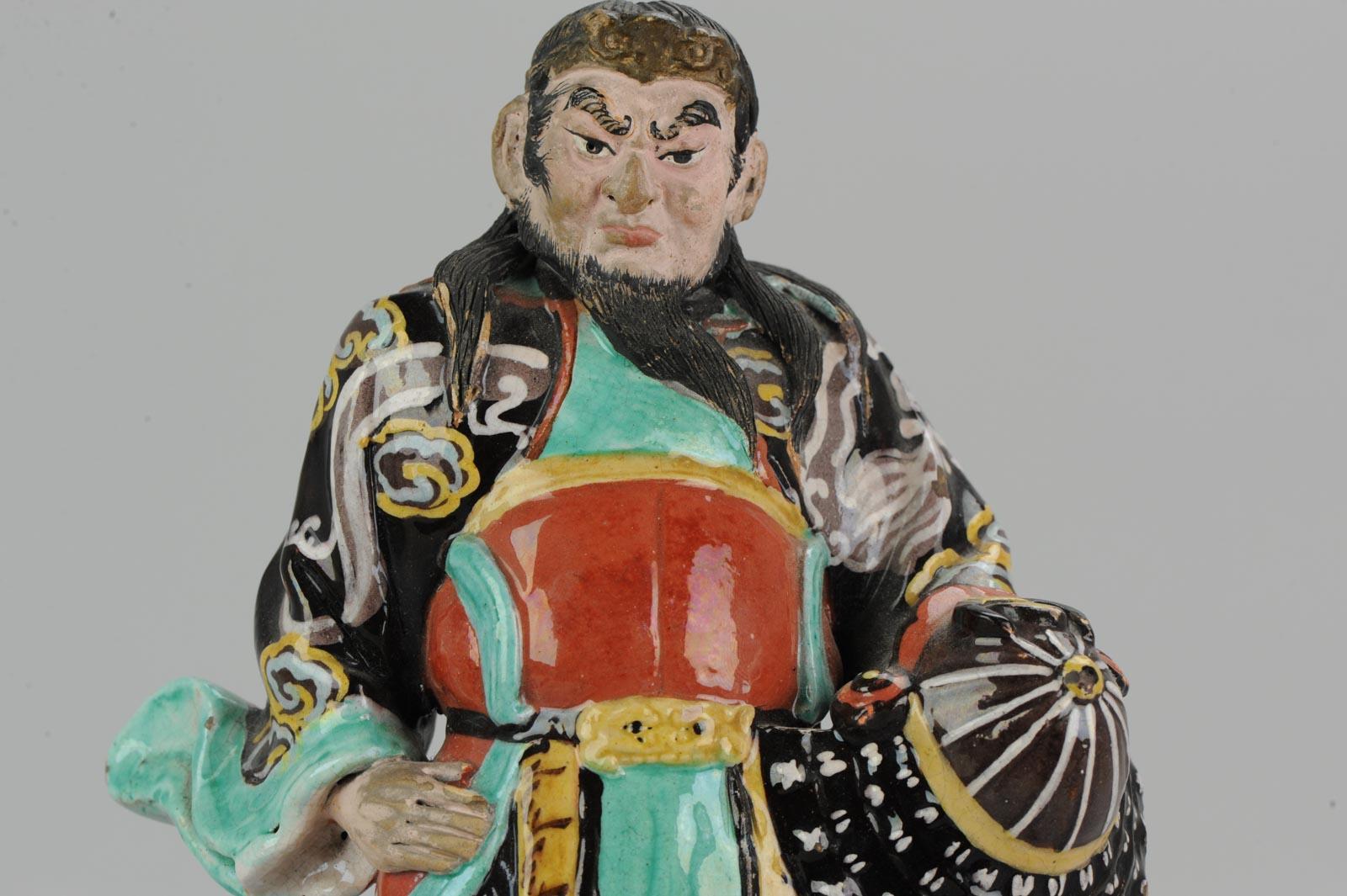 Antique 1900 Meiji Period Artist Signed Japanese Porcelain Statue of Warrrior 4