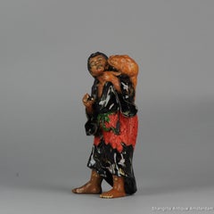 Antique 1900 Ryosai Sumida Artist Signed Japanese Porcelain Statue Liu Hai