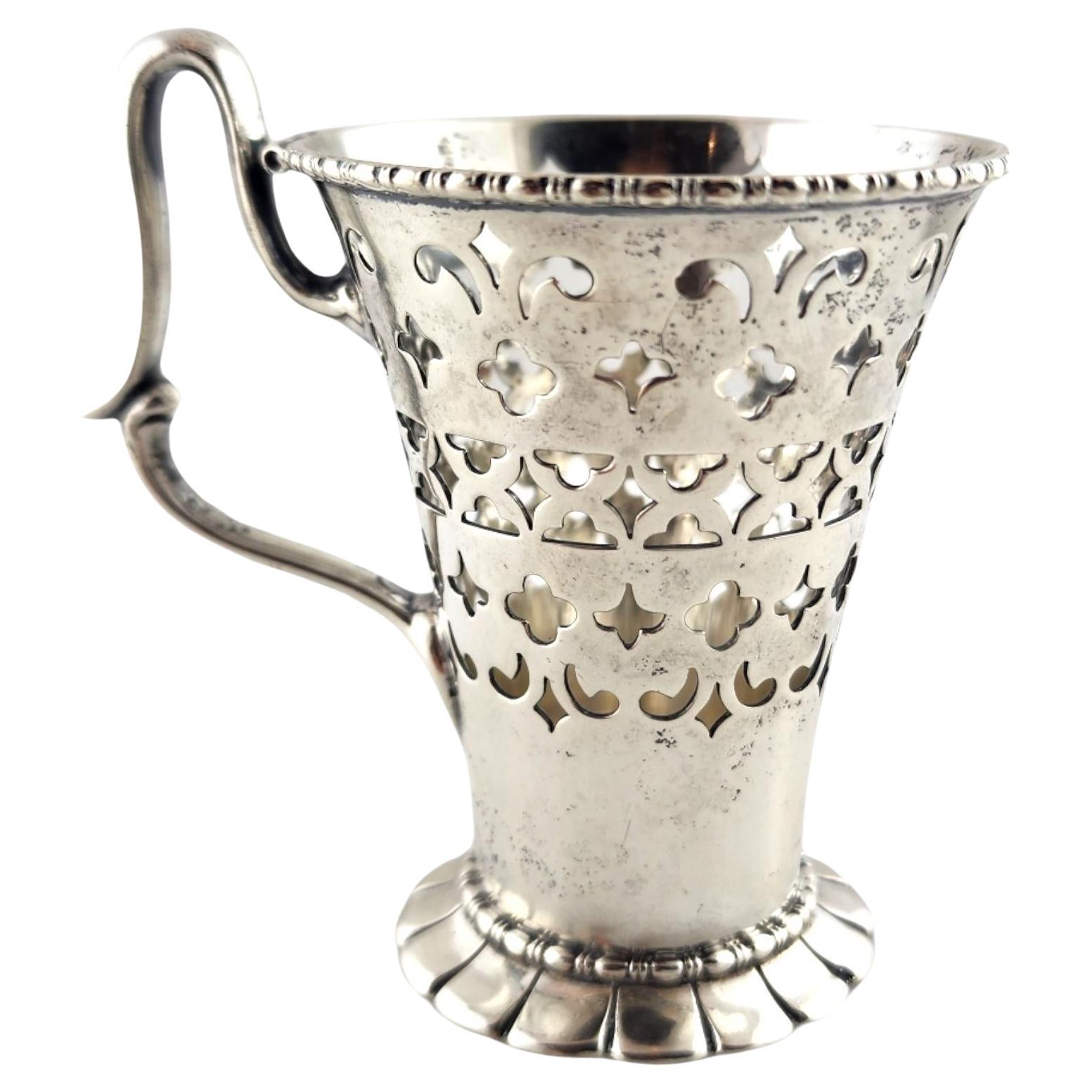 Antique 1900 Sheffield England Sterling Silver Teacup Holder #18696