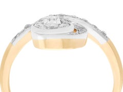 Antique 1900s 1.60 Carat Diamond and Yellow Gold Cocktail Ring