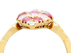 Antique 1900s 1.82 Carat Ruby Diamond Gold Marquise Ring