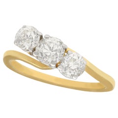 Vintage 1900s 2.04 Carat Diamond Gold Trilogy Ring