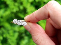 Antique 1900s 2.04 Carat Diamond Yellow Gold Engagement Trilogy Ring