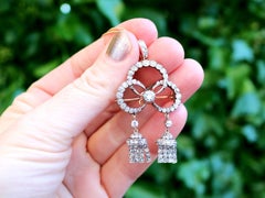 Antique 1900s 2.39 Carat Diamond and Gold Pendant/Brooch Circa 1900