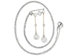 Antique 1900s Diamond and Yellow Gold and Platinum Necklace
