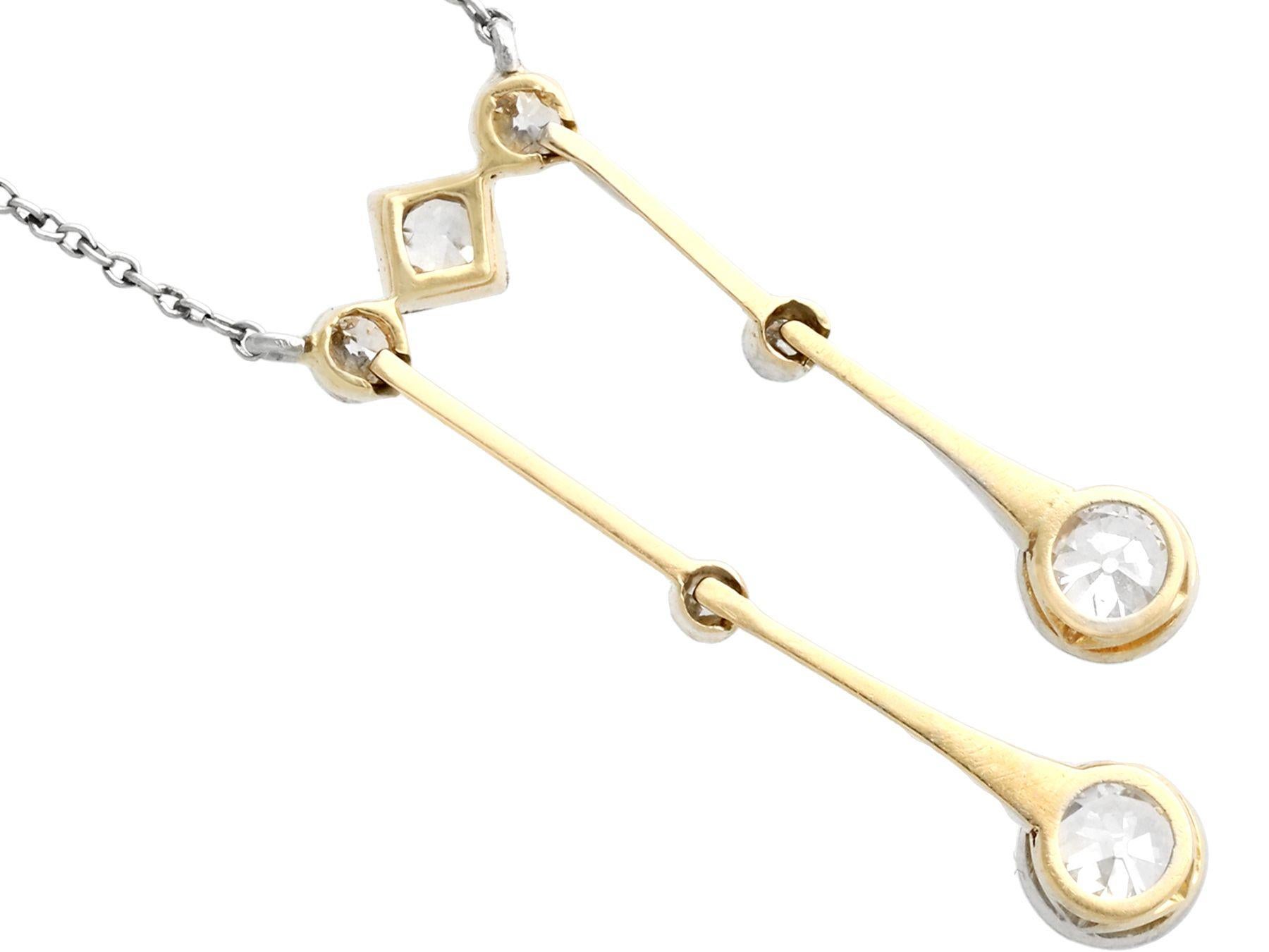 Antike 1900er Jahre Halskette aus Diamanten und Gelbgold und Platin Damen im Angebot