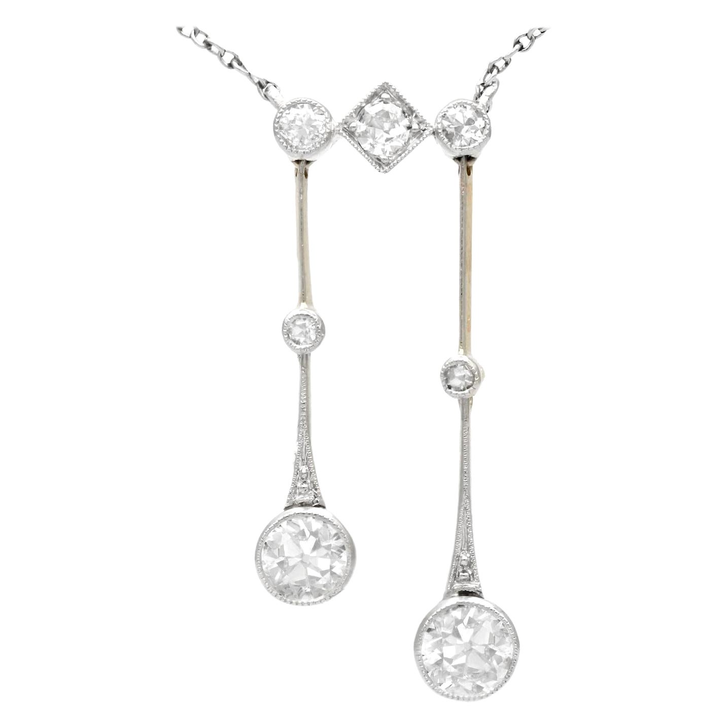 Antike 1900er Jahre Halskette aus Diamanten und Gelbgold und Platin