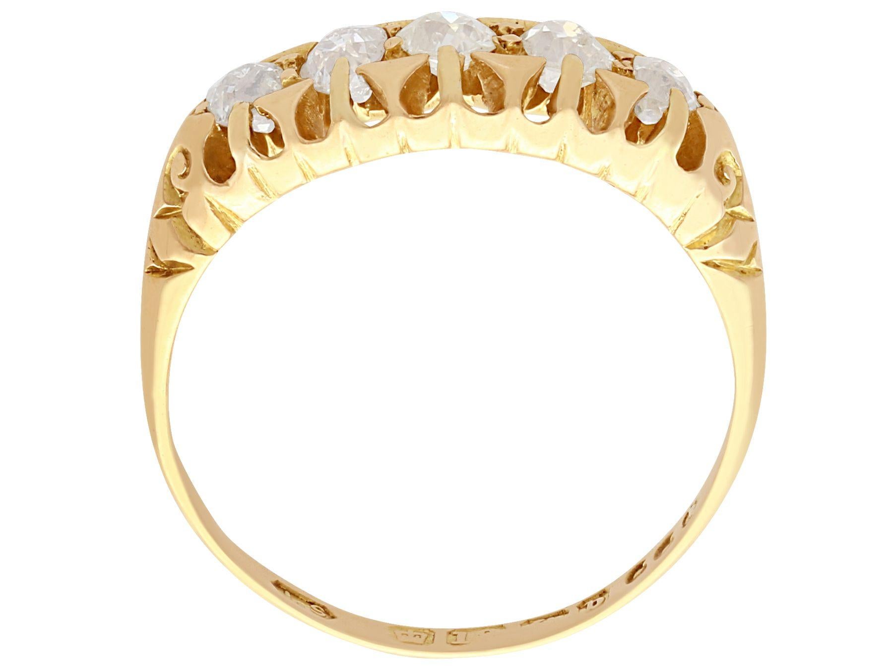 Round Cut 1900s Diamond and Yellow Gold Cocktail Ring For Sale