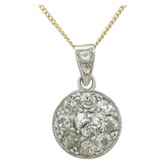 Antique 1900s Diamond and Yellow Gold Platinum Set Pendant
