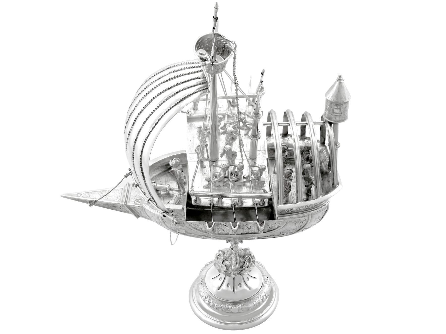 Early 20th Century 1900s French Silver Nef / Centrepiece For Sale