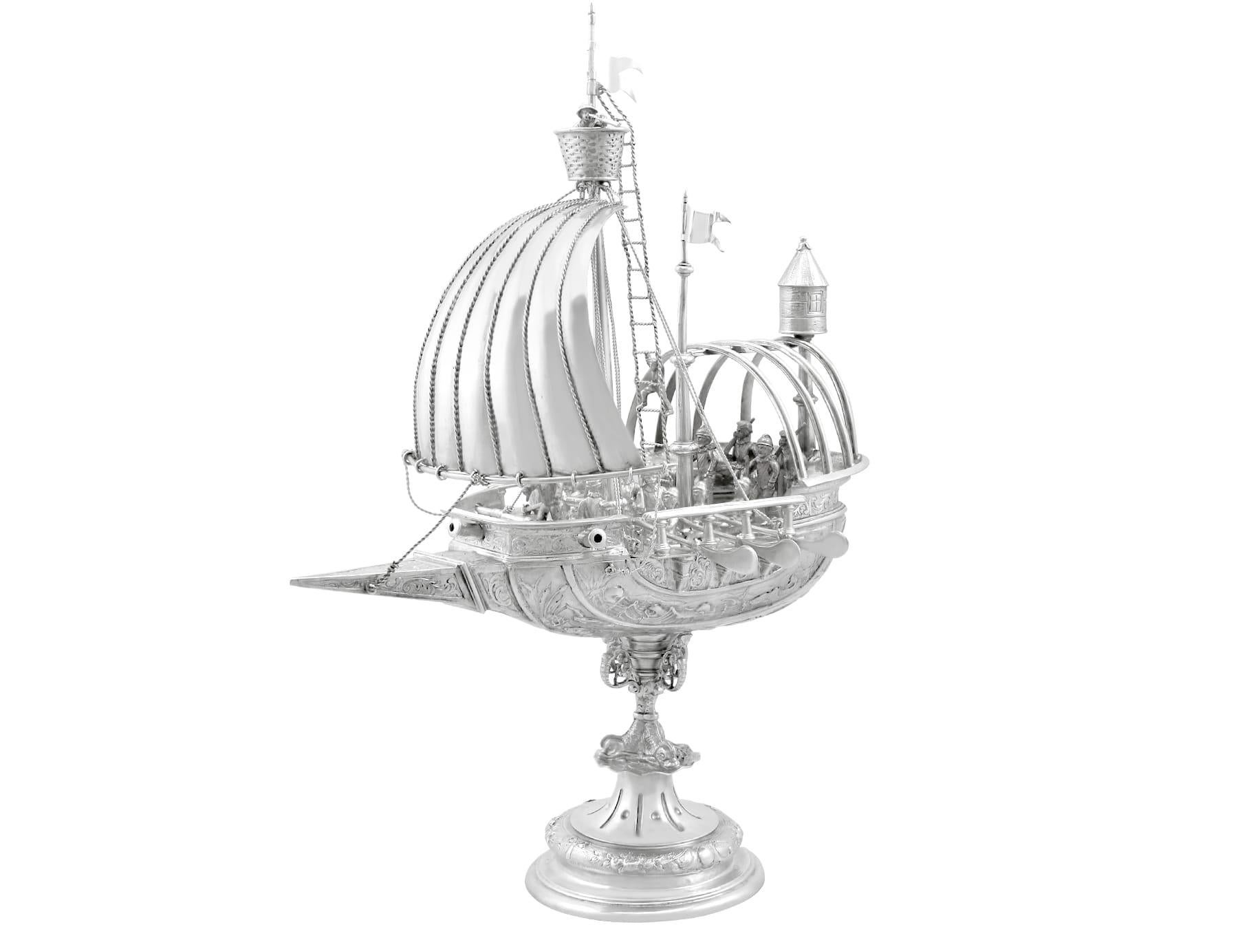 1900s French Silver Nef / Centrepiece For Sale 2