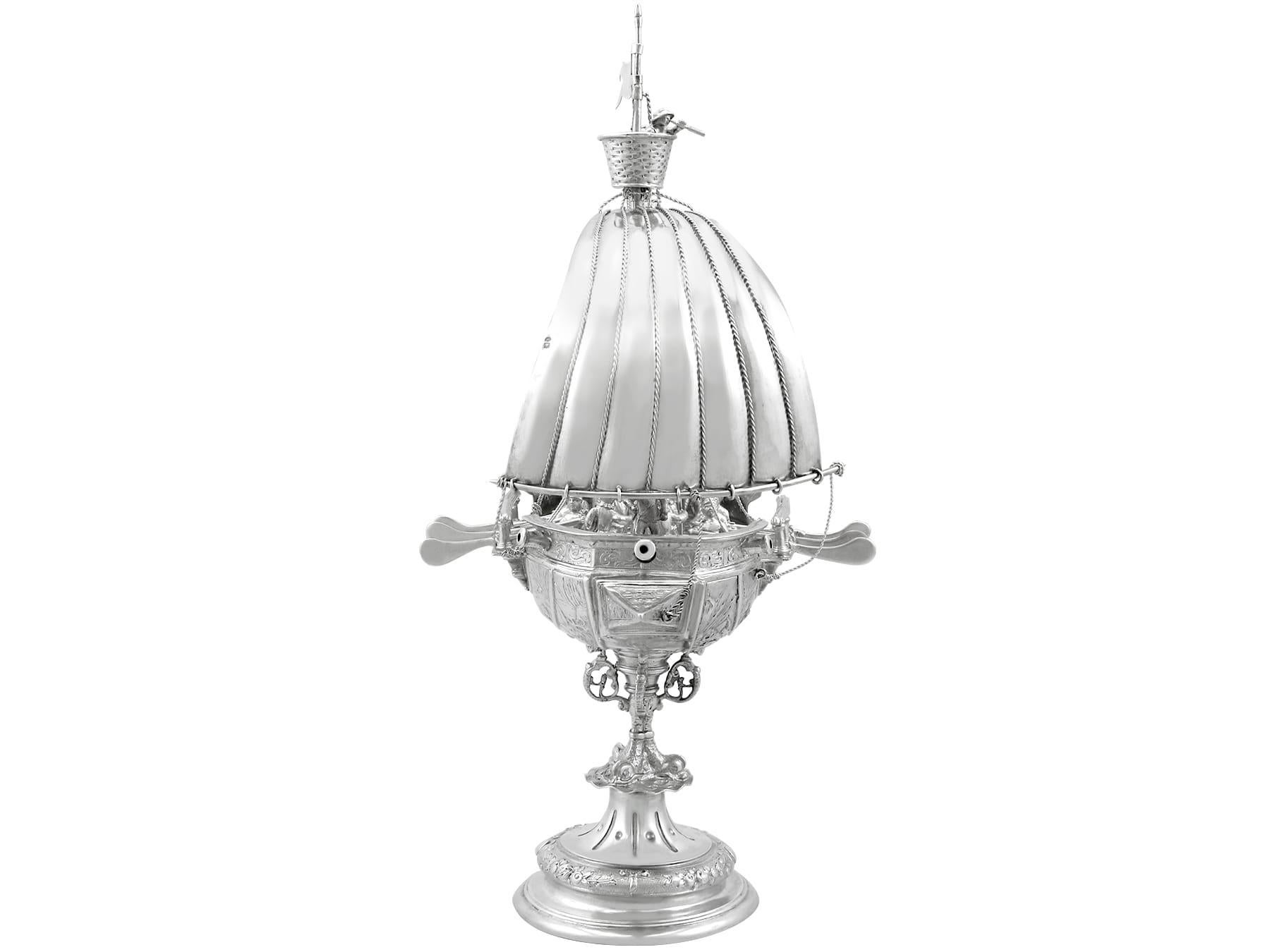 1900s French Silver Nef / Centrepiece For Sale 3
