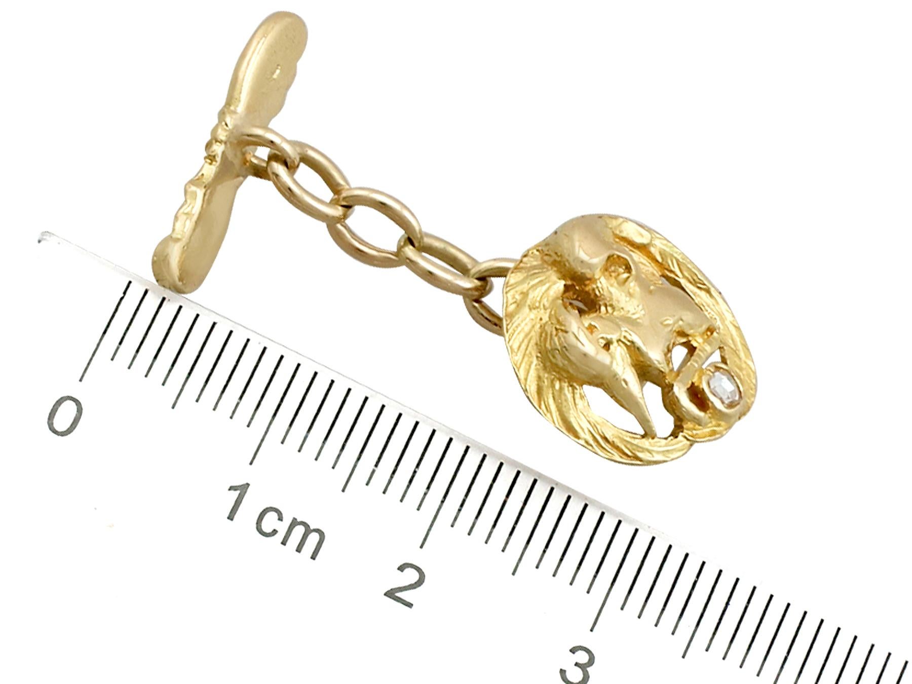 Antique 1900s Pair of 18k Yellow Gold Bird Cufflinks For Sale 3