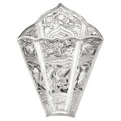 Antique 1900s Peranakan Silver Sirih Leaf Holder