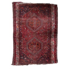 Antique 1900s Persian Shiraz Rug - Diamond Medallion 3.1' x 4.2' - 1C1219