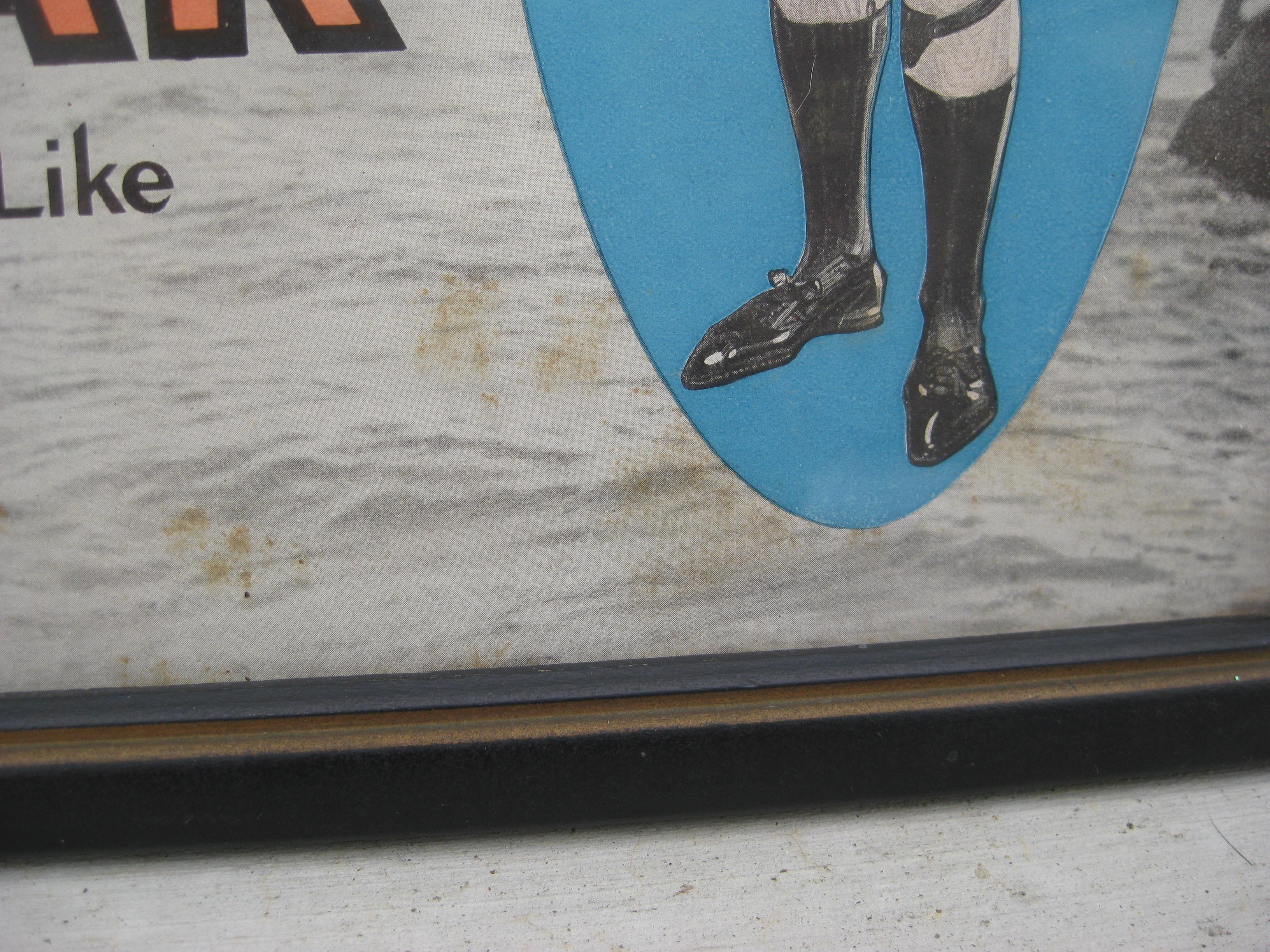 Antique 1900s Reis Men's Underwear Clothing Advertising Framed Paper Sign Poster For Sale 8