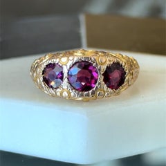 Antique 1900's Rhodolite Garnet 10K Gold Ring
