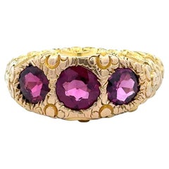 Antiker Ring aus Rhodolith-Granat und 10-karätigem Gold aus den 1900er Jahren