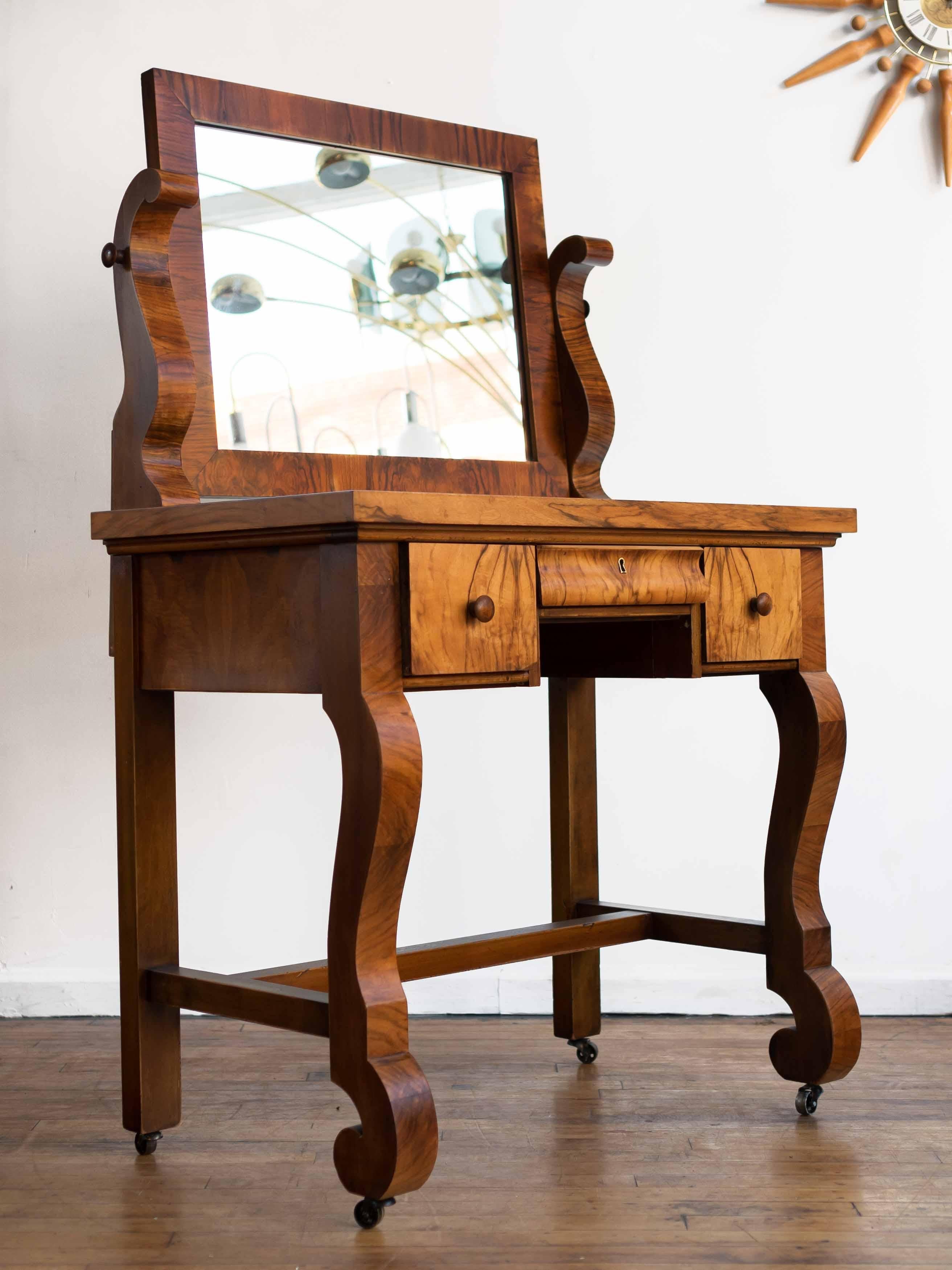 Early 20th Century Antique 1900's Rosewood Empire Dressing Table / Vanity For Sale