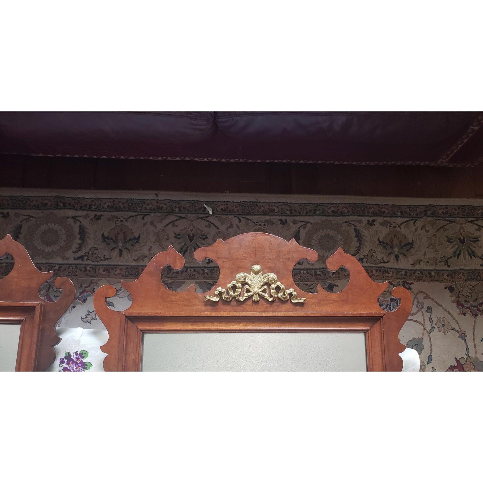 Canadien Miroir Chippendale ancien des années 1900 en acajou massif en vente