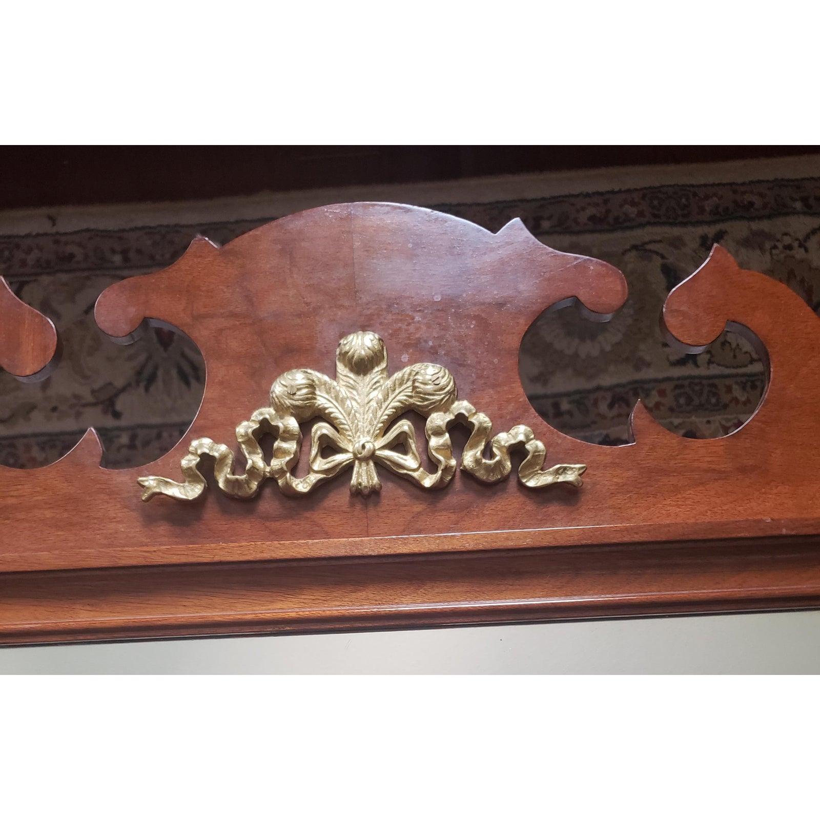 Antique 1900s Solid Mahogany Chippendale Mirror In Good Condition For Sale In Germantown, MD