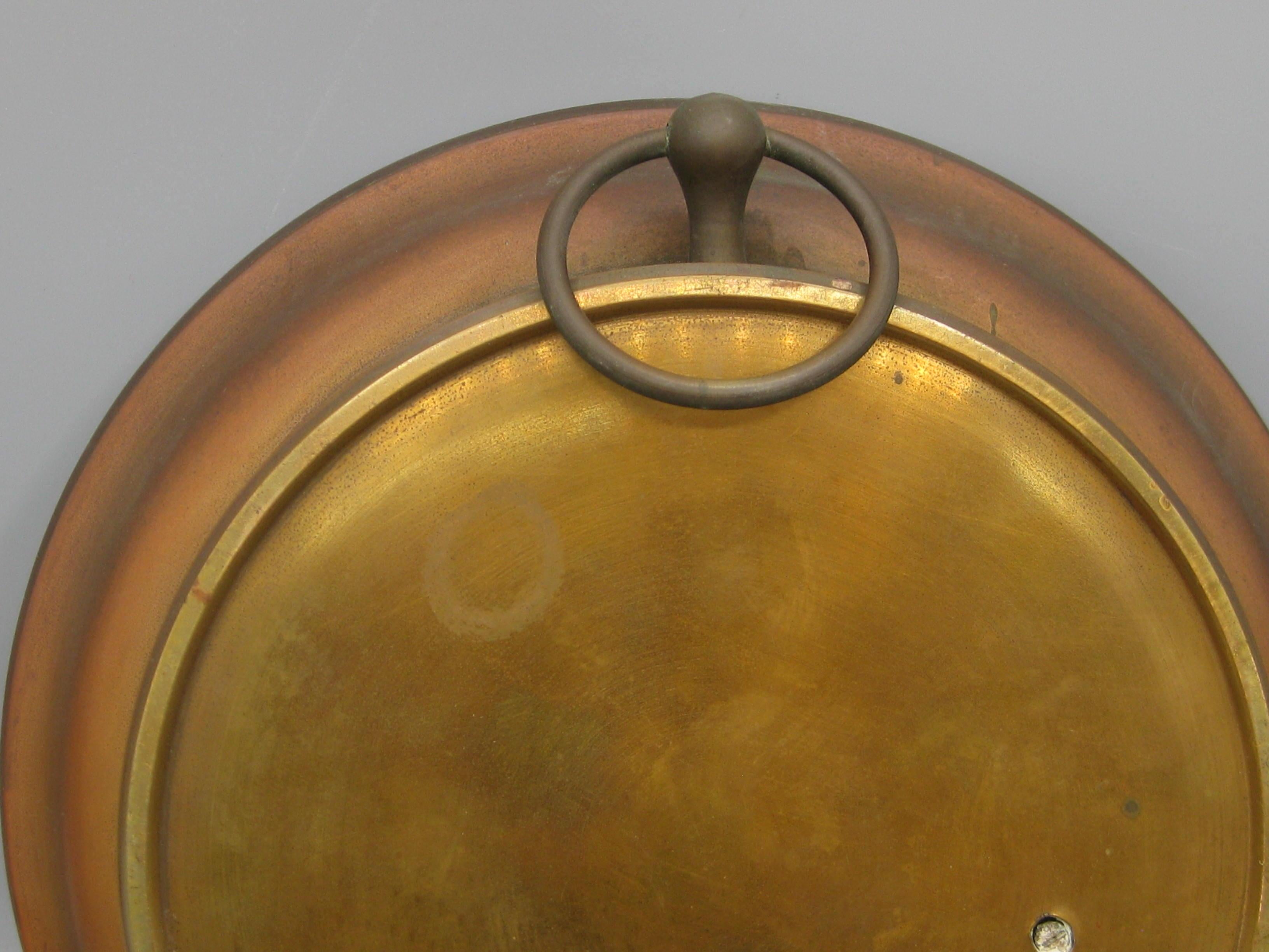 Antique 1900's Tiffany & Co. Baromètre anéroïde en laiton et cristal de plomb Thermomètre en vente 12