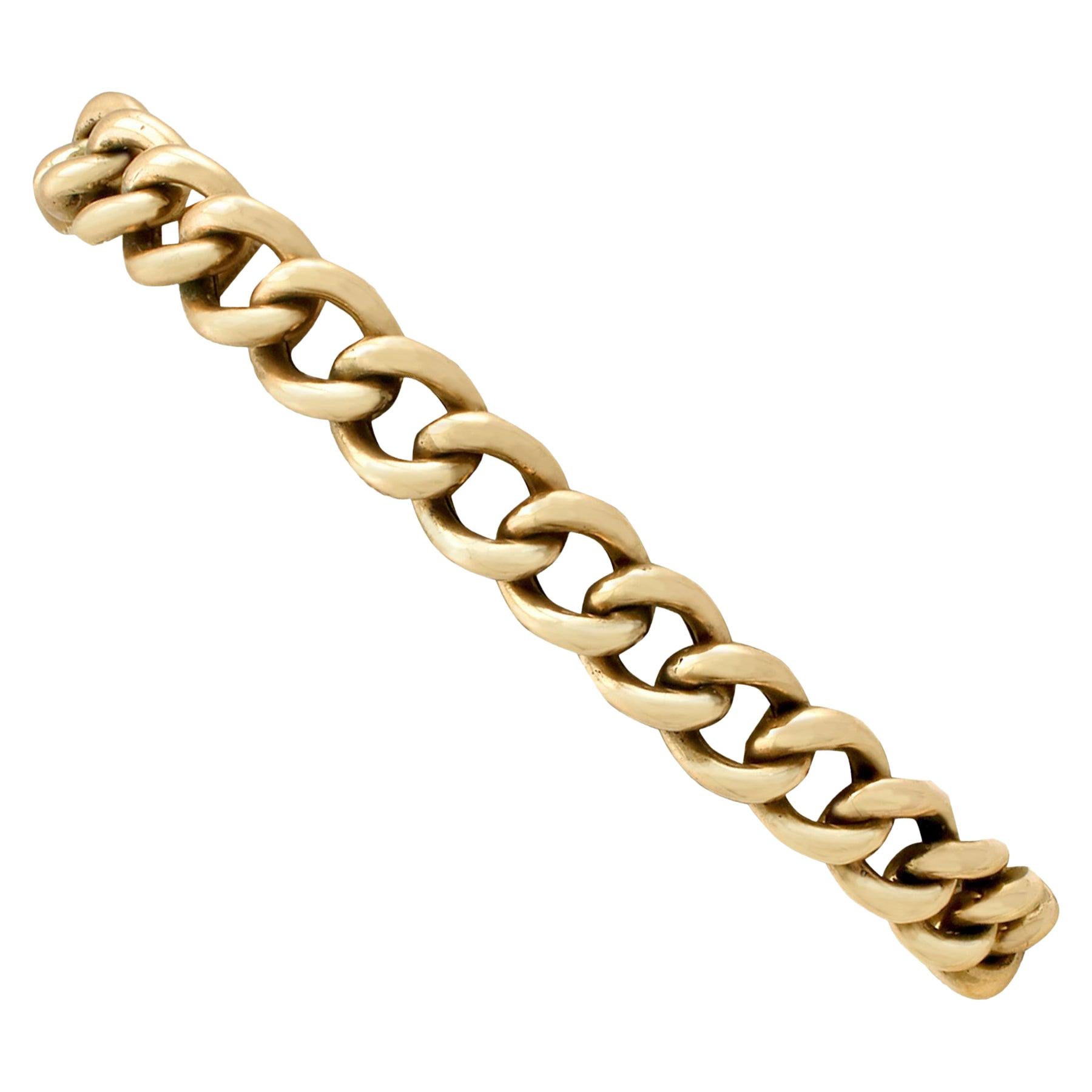 Antique 1900s Yellow Gold Curb Link Bracelet
