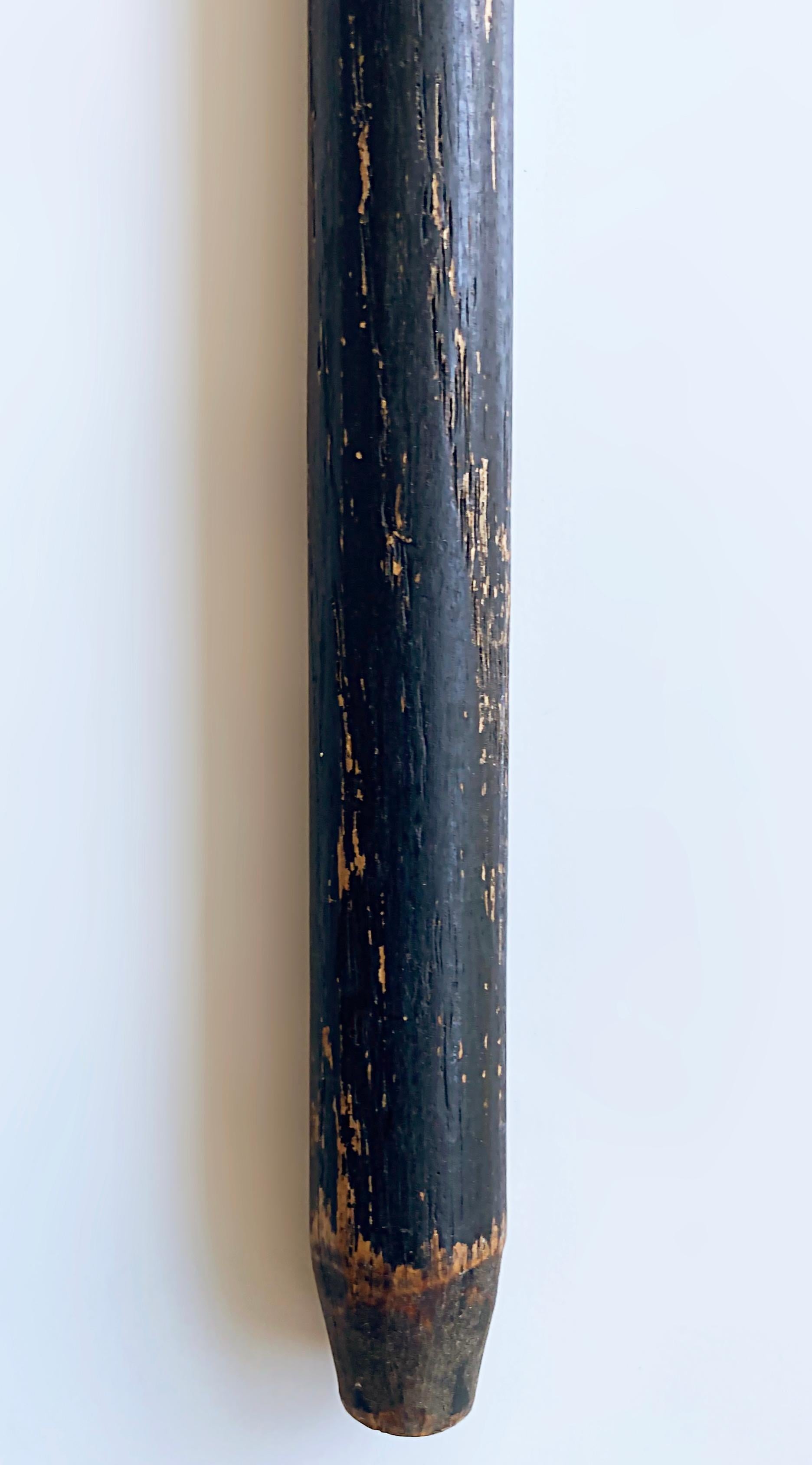 Victorian Antique 1901 Gold Handled Dandy Walking Stick, Monogrammed Date For Sale