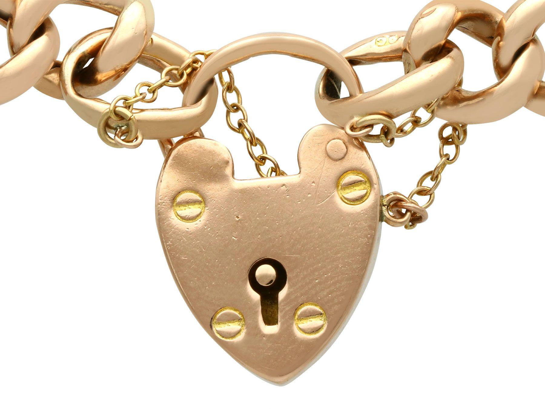 gold heart padlock clasp