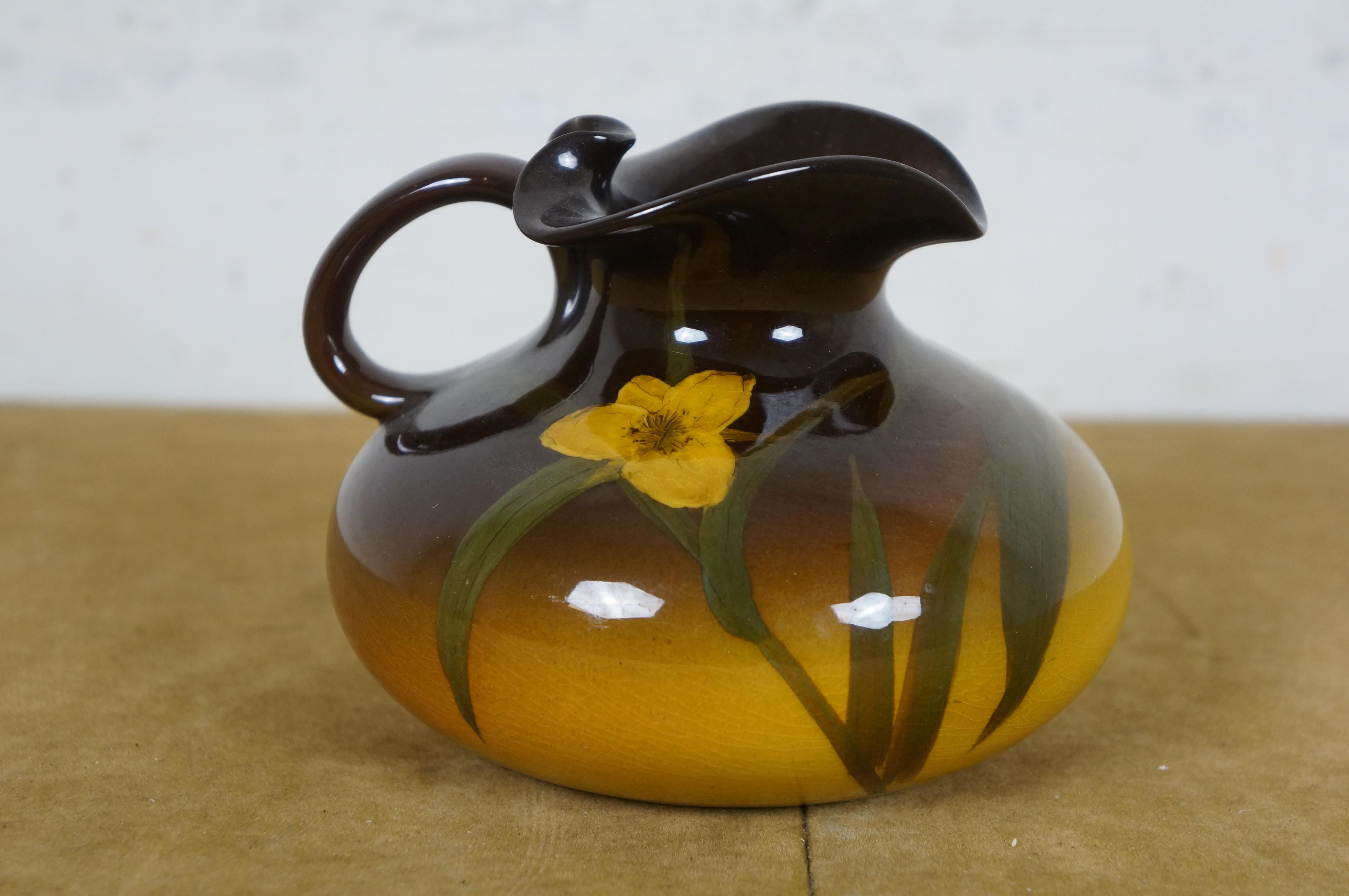 Antike 1902 Rookwood Carrie Steinle 461 Floral Creamer Pitcher Krug 4