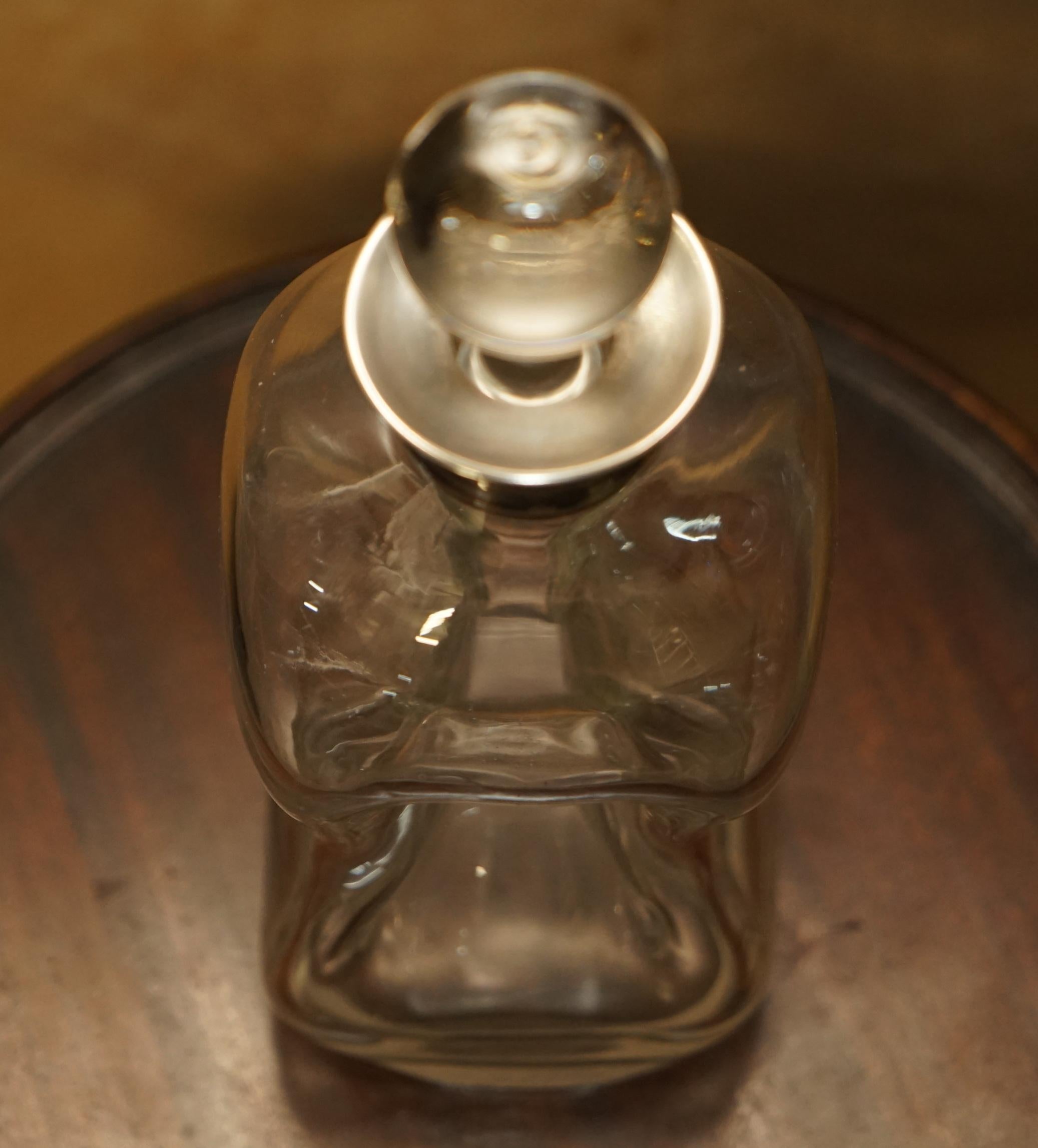 Carafe antique à col en argent sterling de 1903 pour Whiskey Rum Brandy Scotch en vente 9