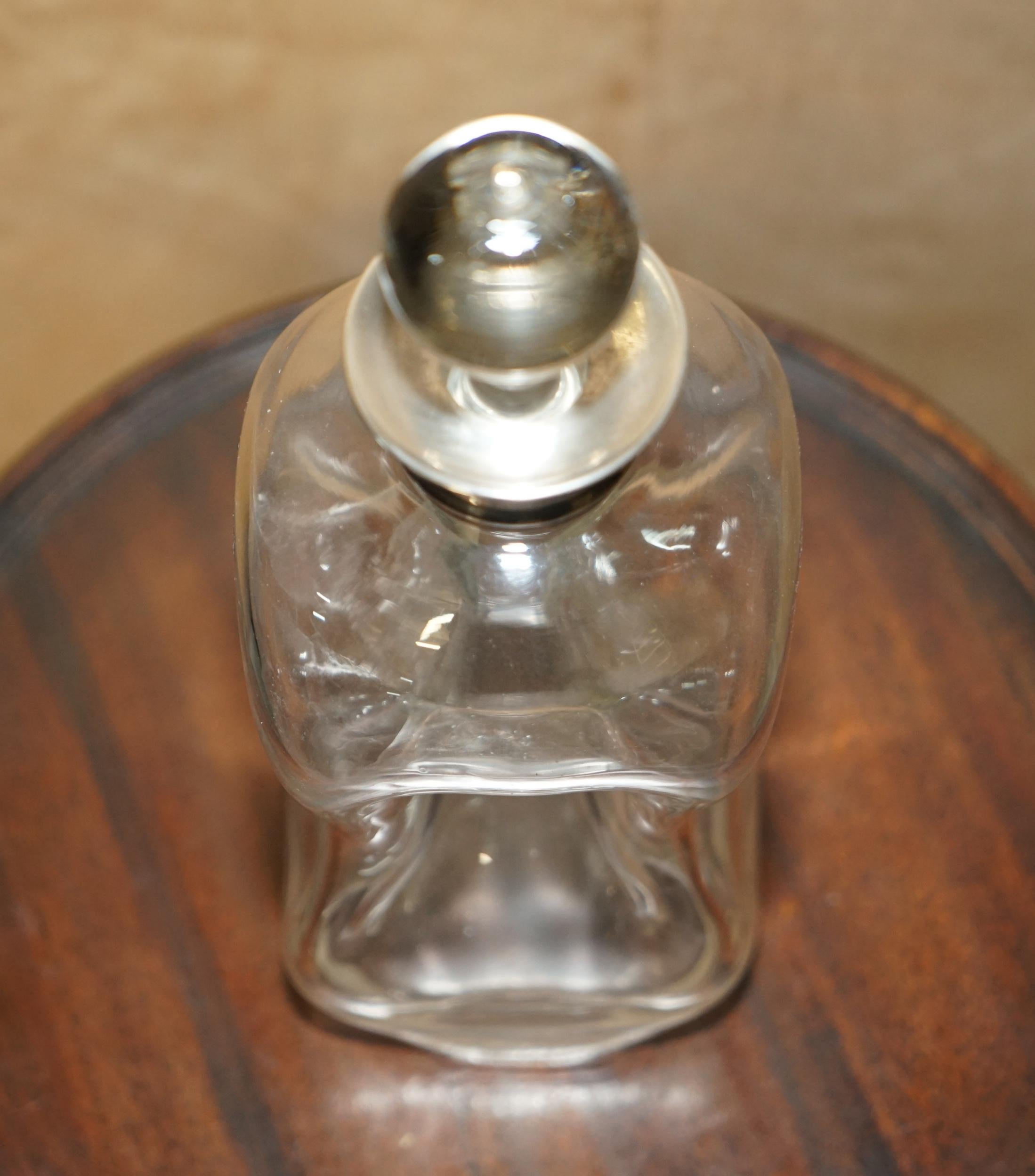 Antique 1903 Sterling Silver Collar Pinch Decanter for Whiskey Rum Brandy Scotch For Sale 8