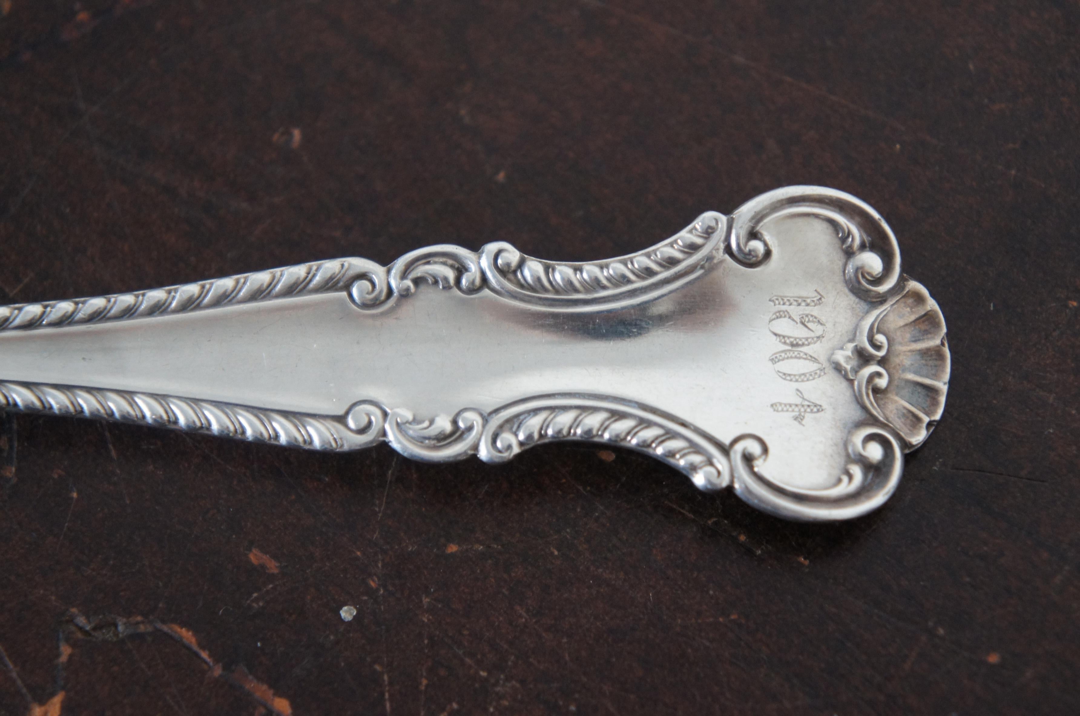 Antique 1904 Gorham Sterling Silver 925 Cambridge Floral Serving Spoon 56g 2