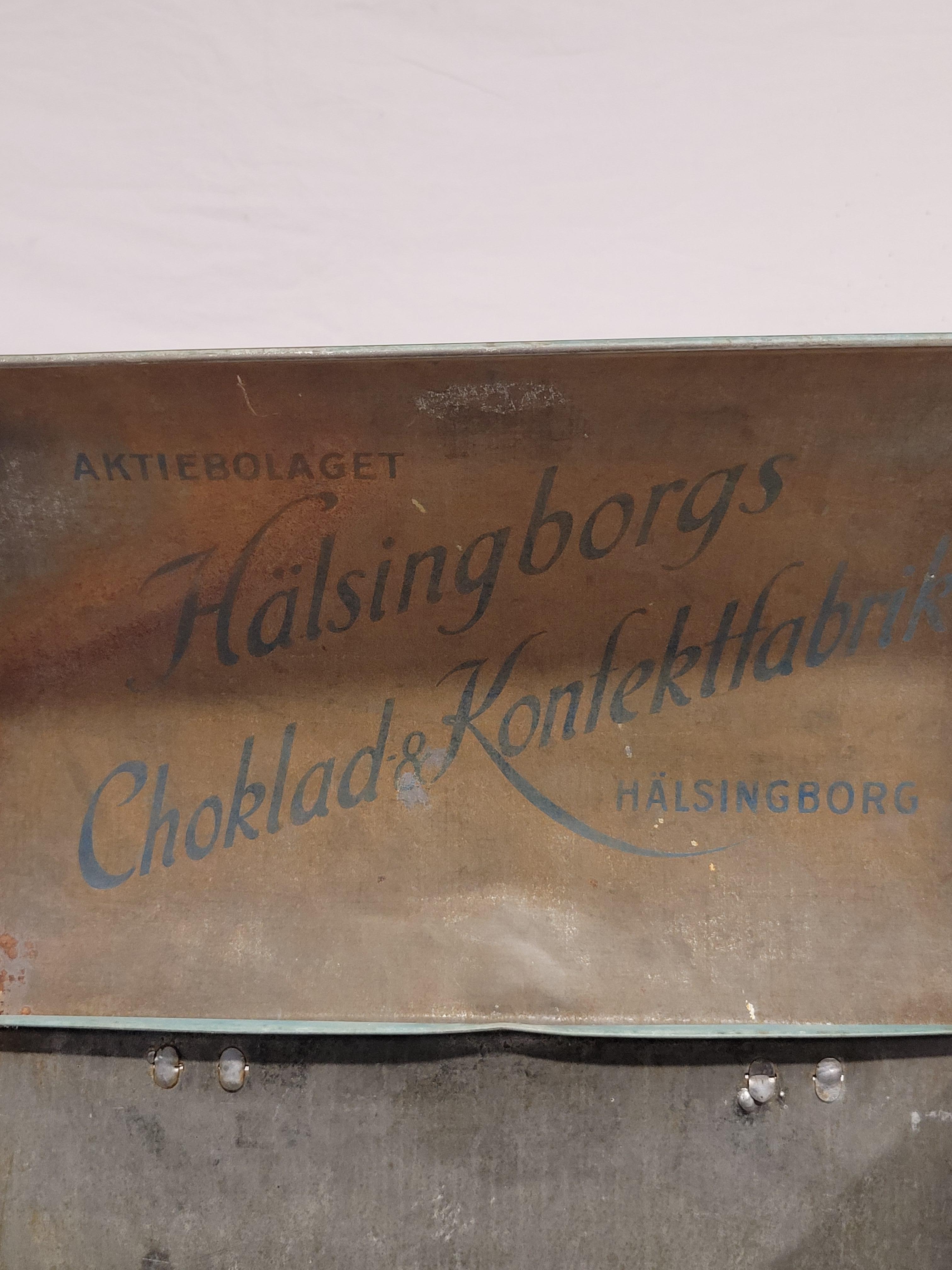 Antique 1904 Swedish Large Chocolate Tin For Sale 2