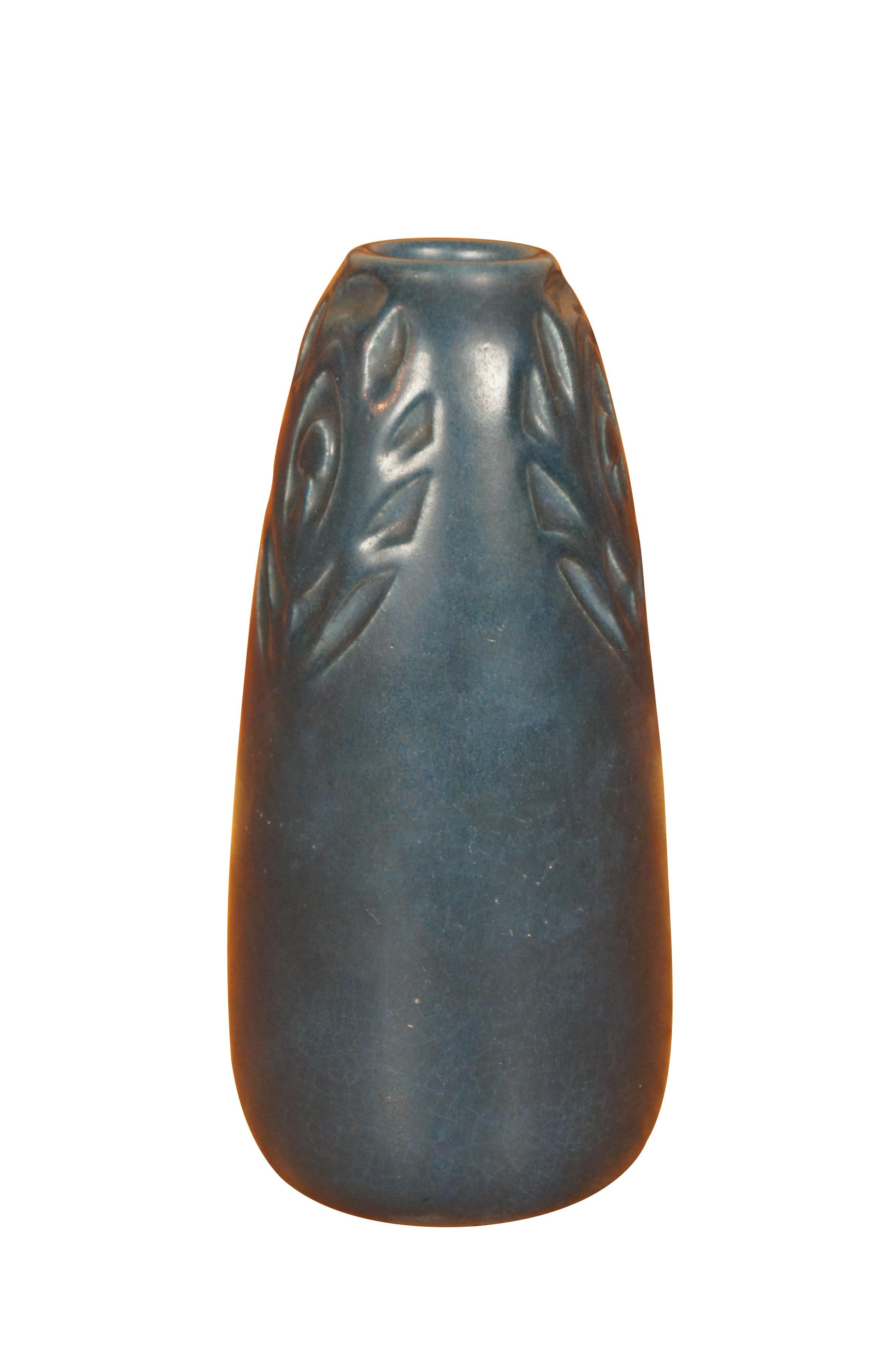 Art Nouveau Antico 1904 XIX Rookwood Arts Nouveau Vaso a bocciolo blu smaltato 6