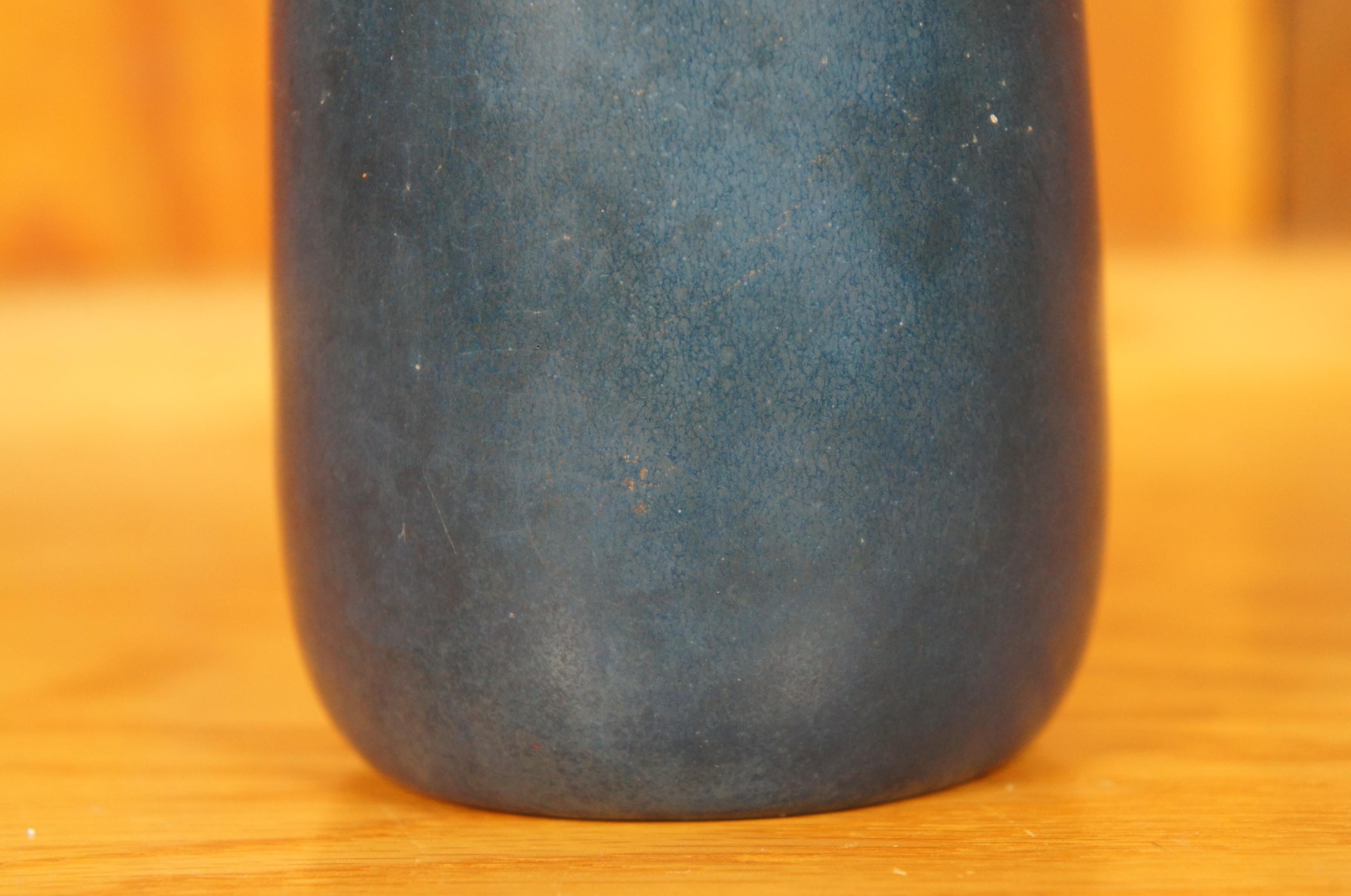 Antico 1904 XIX Rookwood Arts Nouveau Vaso a bocciolo blu smaltato 6