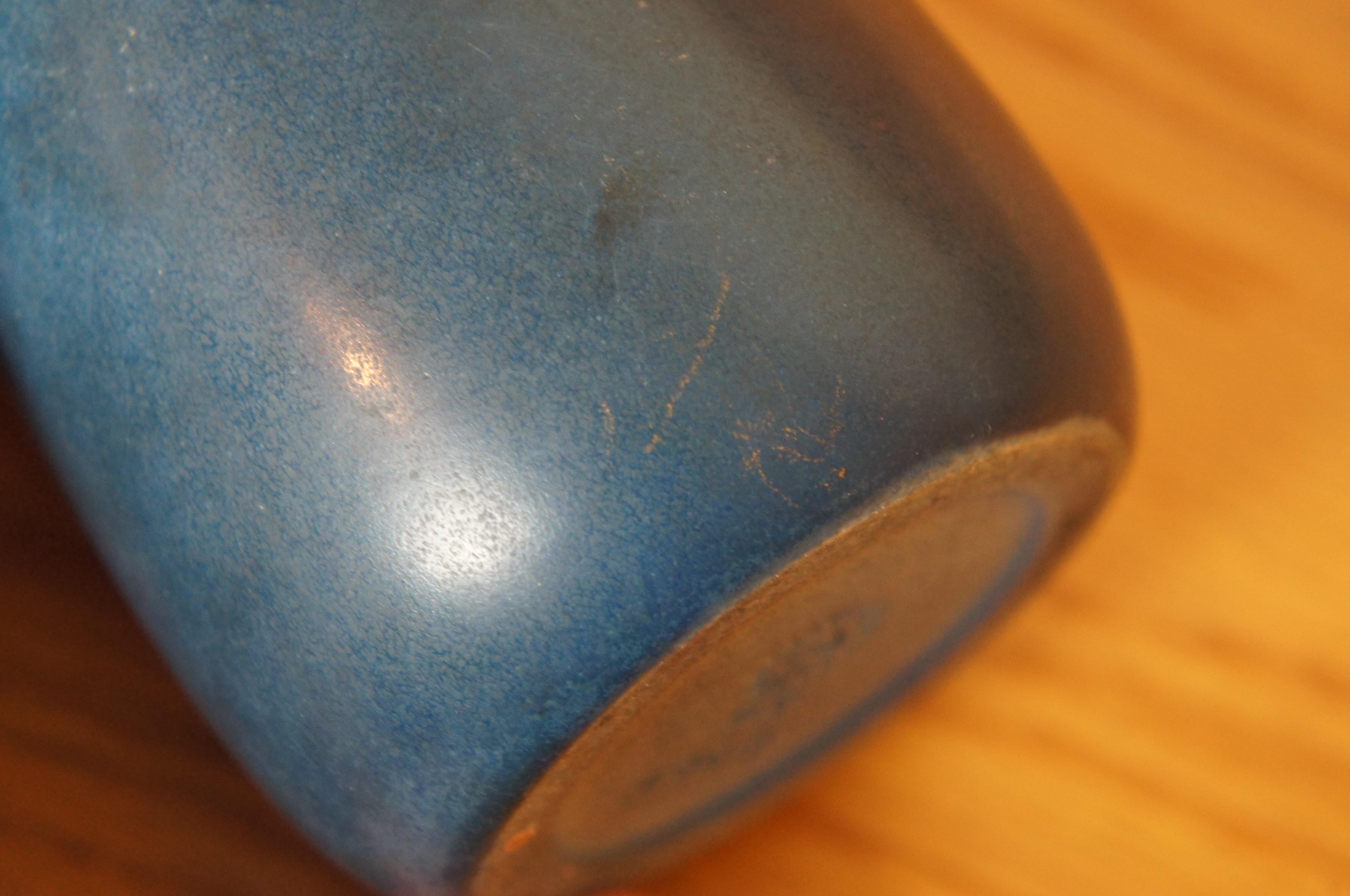 Antico 1904 XIX Rookwood Arts Nouveau Vaso a bocciolo blu smaltato 6