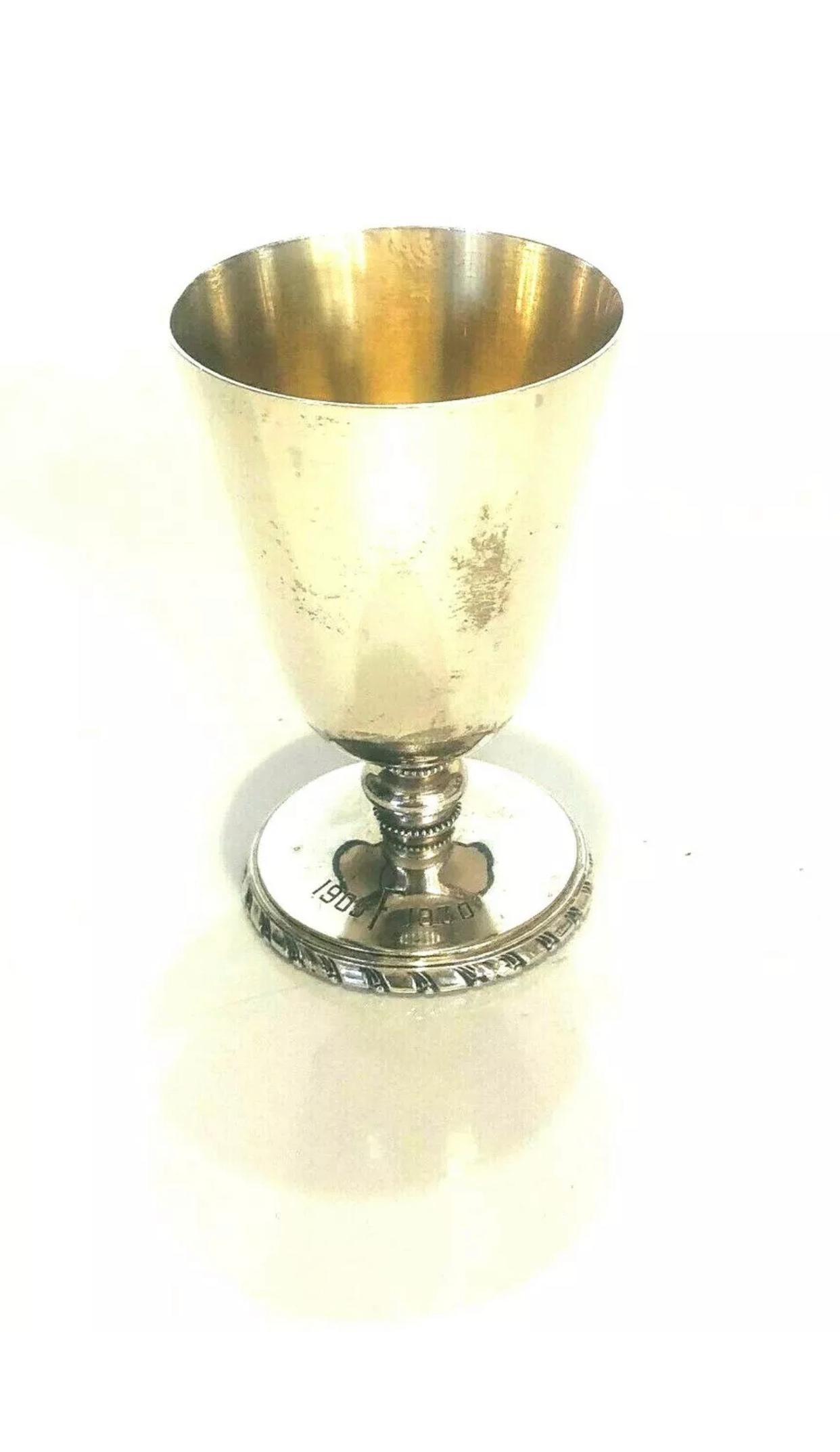 Antique CARTIER 1905-1930 Sterling Silver and Jade Tray and Chalice Cup Set For Sale 3