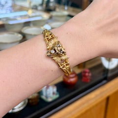 Antique 1905 Art Nouveau Griffin Bracelet 14k Yellow Gold