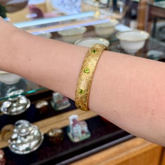 Antique 1905 Art Nouveau Riker Brothers Peridot Arm Bracelet 14k Yellow Gold