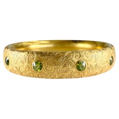 Antique 1905 Art Nouveau Riker Brothers Peridot Arm Bracelet 14k Yellow Gold