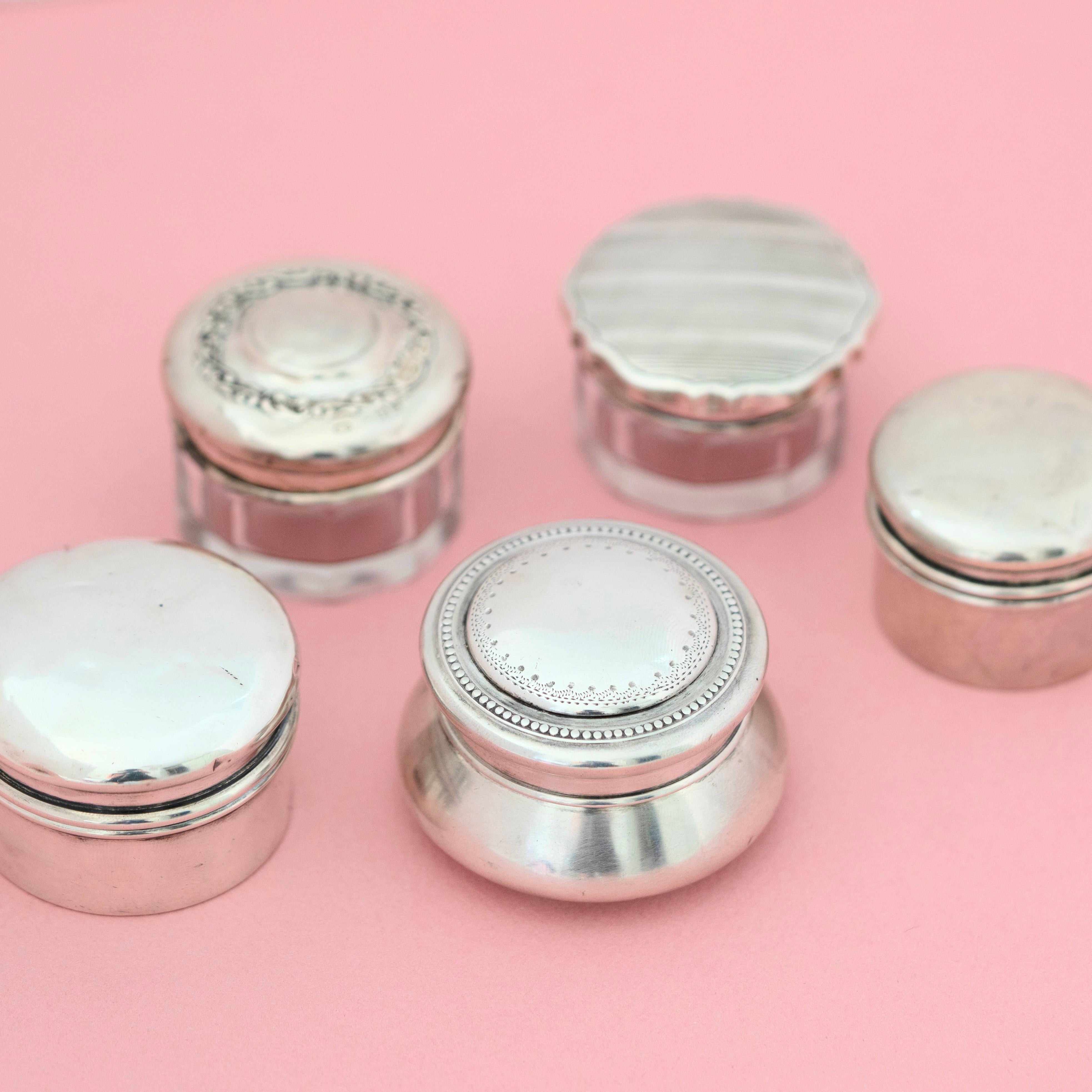 Édouardien Ancien pot de toilette en argent sterling de 1905 en vente