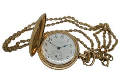 Antike 1906 Elgin National Deuber Special 7 Juwel 14k GF Jäger-Taschenuhr